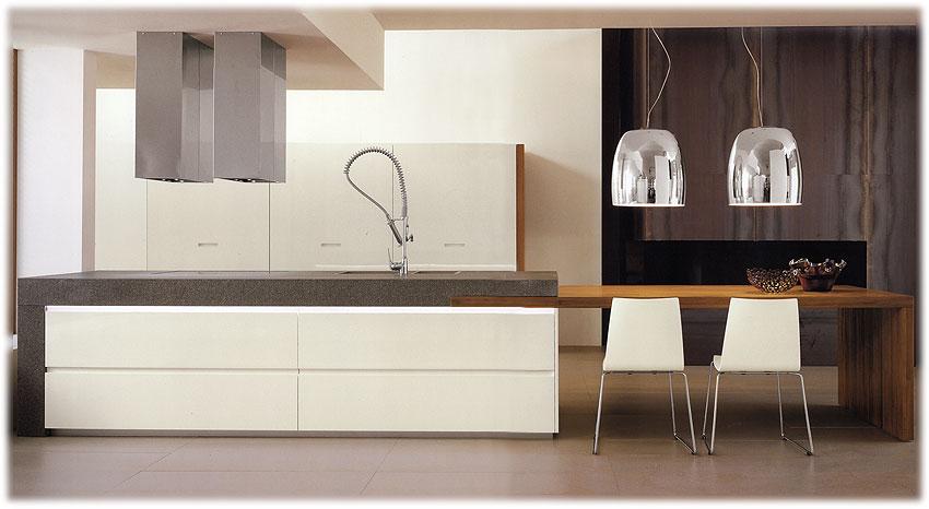 Кухня Laccato lucido bianco/pietra e teak MK CUCINE Laccato lucido bianco/pietra e teak